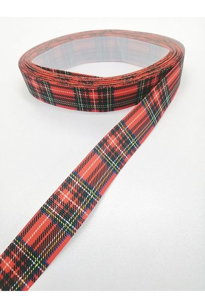 Hobigram Μαύρη κόκκινη καρό κορδέλα Grosgrain 2,5 cm 1 μέτρο – Κορδέλα, Κομψό Σχέδιο, Γυναικείο Αξεσουάρ – Κορδέλα