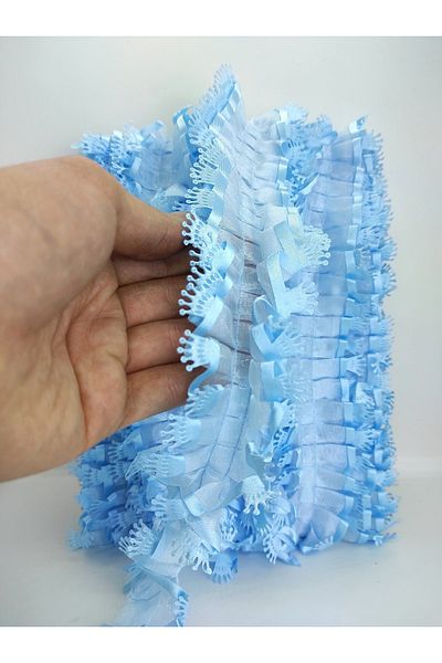 Hobigram Panglică cu volane cu model Blue King – Design special, accesoriu, producție de calitate, stil atrăgător