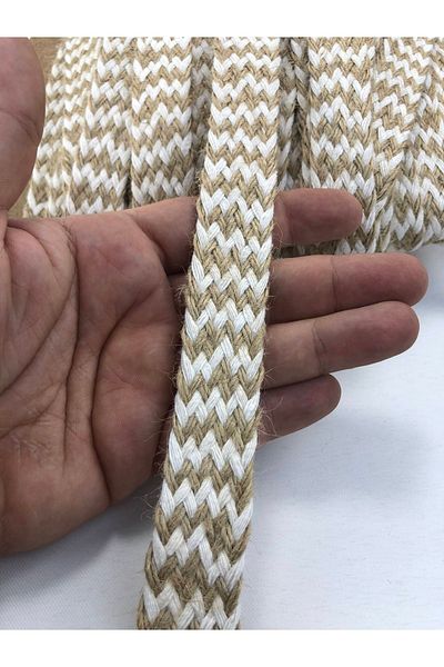 Hobigram Κρεμ ψάθινη κορδέλα 5 μέτρων για διακοσμητική συσκευασία Edge Ornament – Διακοσμητική κορδέλα, κομψό σχέδιο – Διακόσμηση