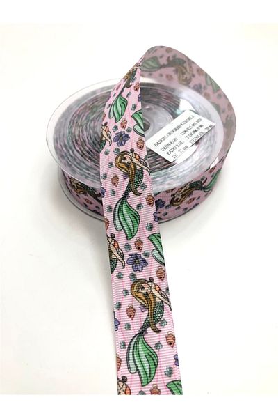 Hobigram Κορδέλα Grosgrain με μοτίβο γοργόνας 2,5 cm – Κορδέλα, Κομψό Σχέδιο, Γυναικείο Αξεσουάρ – Κορδέλα – Κορδέλα