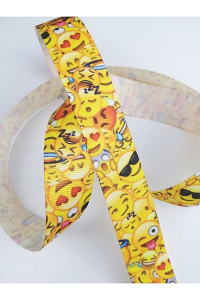 Hobigram Τυπωμένη κορδέλα με μοτίβο Emoji – Προσαρμοσμένο σχέδιο, Αξεσουάρ, Ποιοτική Παραγωγή, Εντυπωσιακό Στυλ – Κορδέλα