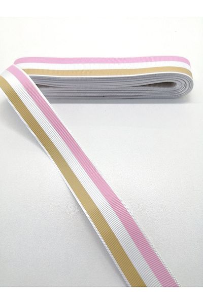 Hobigram Panglică Grosgrain cu dungi colorate 2,5 cm 1 metru – Panglică, Design elegant, Accesoriu pentru femei – Panglică – K