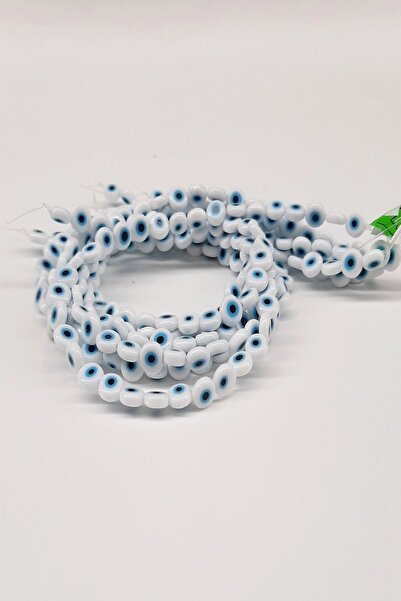 Hobigram Bela Plava Plosnata Staklena Perla Zločitog Oka Nzr-1046 – Perla, Mo...