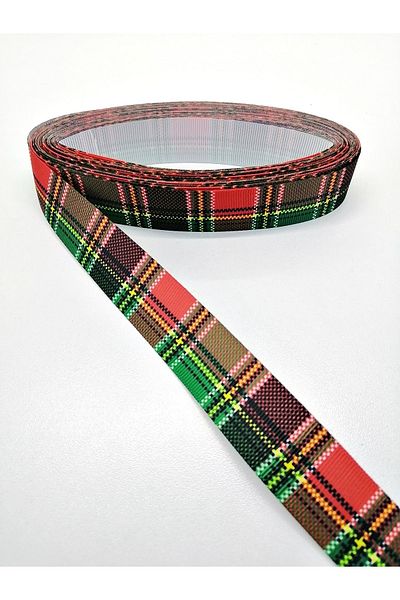 Hobigram Κόκκινη Πράσινη Ριγέ Καρό Κορδέλα Grosgrain 2,5 cm 4 Yards – Κορδέλα, Κομψό Σχέδιο, Γυναικείο Αξεσουάρ