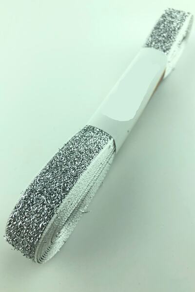 Hobigram Ασημί Velvet Glitter Κορδέλα 1,5 cm – Ειδικό Σχέδιο, Αξεσουάρ, Ποιοτική Παραγωγή, Εντυπωσιακό Στυλ – Κορδέλα