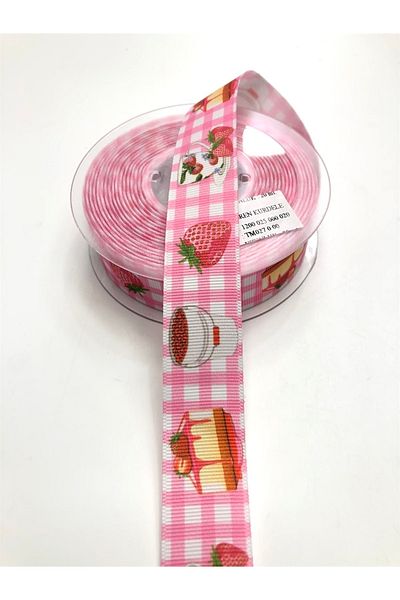 Hobigram Κορδέλα Grosgrain με μοτίβο λουλουδιών 2,5 cm – Κορδέλα, Κομψό Σχέδιο, Γυναικείο Αξεσουάρ – Κορδέλα