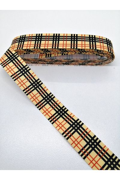 Hobigram Καρό μοτίβο Grosgrain Κορδέλα 2,5 cm 3 Yards – Κορδέλα, Κομψό Σχέδιο, Γυναικείο Αξεσουάρ – Κορδέλα