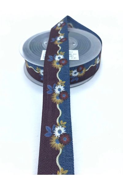 Hobigram Panglică din denim maro albastru – Design special, accesoriu, producție de calitate, stil atrăgător