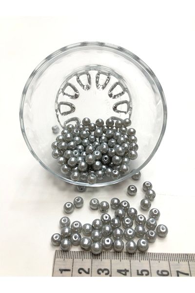 Hobigram Γκρι γυάλινες χάντρες μαργαριτάρι 6 mm-ibc-1082 – Ειδικό σχέδιο, αξεσουάρ, ποιοτική παραγωγή, εντυπωσιακό στυλ – διακόσμηση