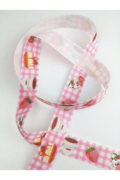 Hobigram Κορδέλα Grosgrain με σχέδιο φράουλα – Προσαρμοσμένο σχέδιο, αξεσουάρ, ποιοτική παραγωγή, εντυπωσιακό στυλ – κορδέλα