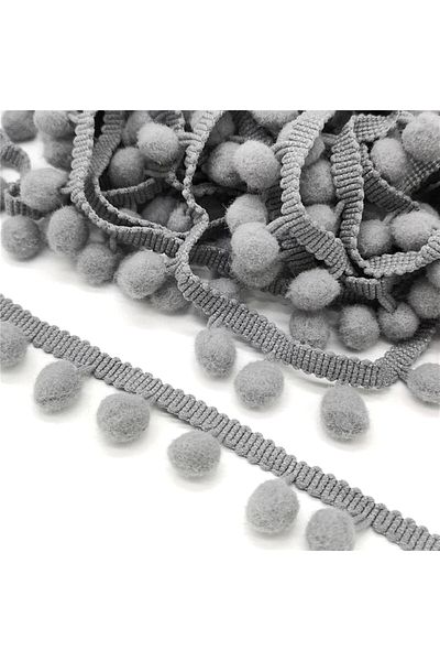 Hobigram Γκρι κορδέλα Pompom – Ειδικό σχέδιο, Αξεσουάρ, Ποιοτική Παραγωγή, Στυλ που τραβάει τα βλέμματα – Διακοσμητική κορδέλα