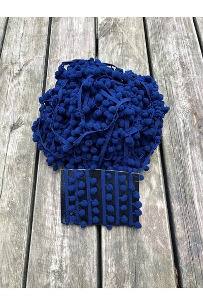 Hobigram Navy Blue Stripe Pompom 5 Yards – Διακοσμητική κορδέλα, Κομψό Σχέδιο, Γυναικείο Αξεσουάρ – Διακοσμητική Κορδέλα