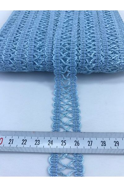 Hobigram Baby Blue Cross Pattern Διακοσμητική Κορδέλα 5 μέτρων για Στολισμό Συσκευασίας Edge Ornament – Διακοσμητική Κορδέλα
