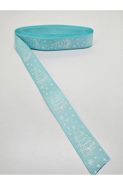 Hobigram Panglică Grosgrain din lemn de pin albastru 2,5 cm 2 metri – Panglică, design elegant, accesoriu pentru femei – Panglică – K