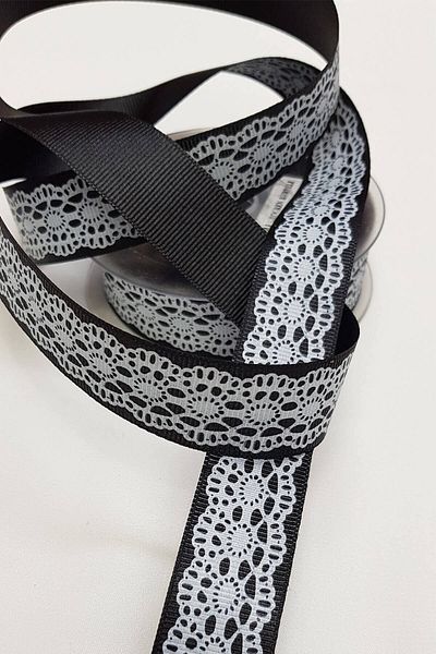 Hobigram Μαύρη Λευκή Έντυπη Κορδέλα 2,5 cm – Ειδικό Σχέδιο, Αξεσουάρ, Ποιοτική Παραγωγή, Εντυπωσιακό Στυλ – Kurd