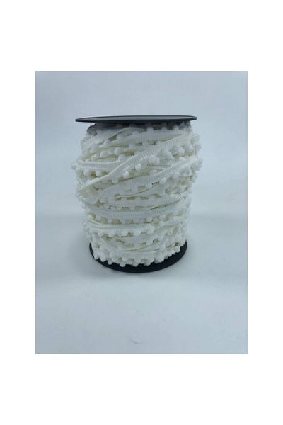 Hobigram Κρέμα Tiny Pompon 5 Yards – Διακοσμητική κορδέλα, Κομψό Σχέδιο, Γυναικείο Αξεσουάρ – Διακοσμητική Κορδέλα