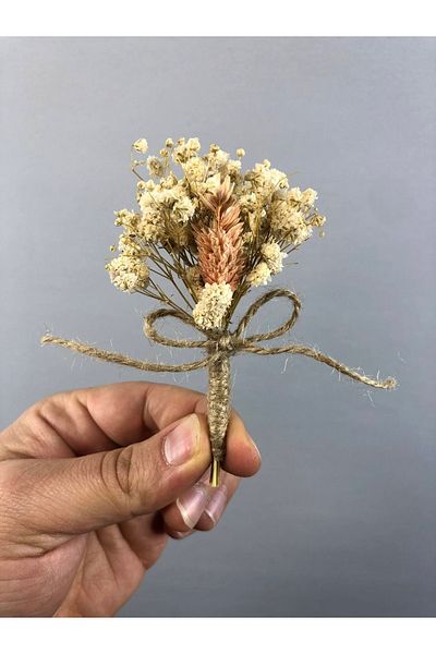 Hobigram Groom Boutonniere με άνθη σε σκόνη 10 τεμαχίων – Τεχνητό & ξηρό λουλούδι, κομψό σχέδιο, γυναικείο αξεσουάρ – τεχνητό λουλούδι