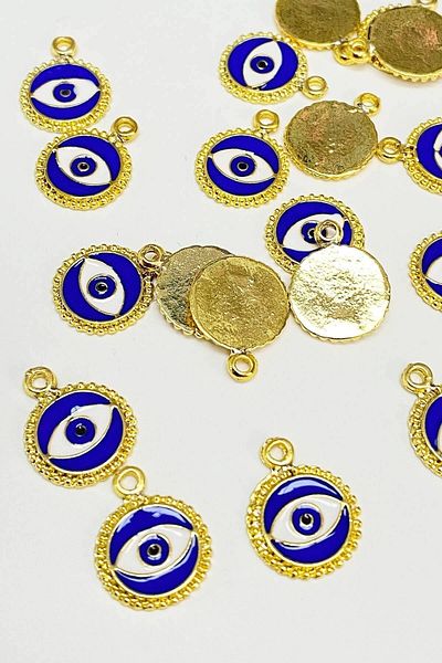 Hobigram قلادة على شكل عين مستديرة باللون الأزرق - تصميم خاص، إكسسوار، إنتاج عالي الجودة، طراز مثير للنظر - Bij