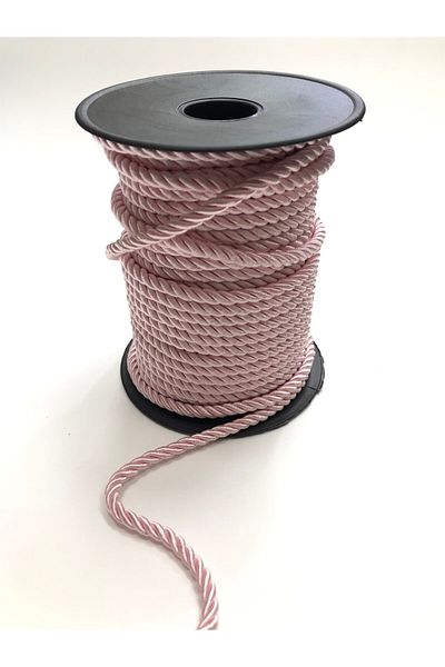 Hobigram Σχοινί κορδόνι πούδρας 6 mm 10 Mt – Σχοινί πλεξίματος, κομψό σχέδιο, γυναικείο αξεσουάρ – Σχοινί πλεξίματος – Σχοινί πλεξίματος