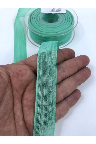 Hobigram Panglică Nopeli Verde Apă Prețul este pentru 1 Metru – Panglică, Design Elegant, Accesoriu Femei