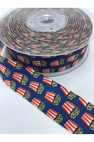 Hobigram Κορδέλα Grosgrain με σχέδιο Popcorn – Προσαρμοσμένο σχέδιο, Αξεσουάρ, Ποιοτική Παραγωγή, Εντυπωσιακό Στυλ – Κορδέλα