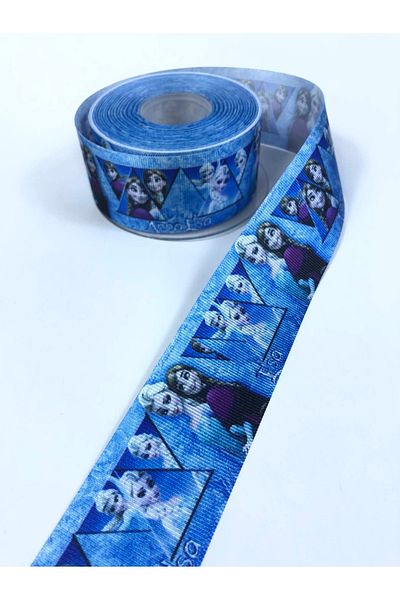 Hobigram Panglică Grosgrain Figurată Albastră 4 Cm Lățime – Panglică, Design Elegant, Accesoriu Femei