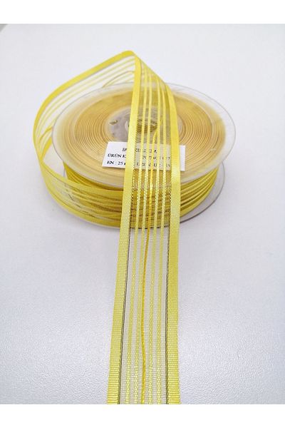 Hobigram Κίτρινη κορδέλα σχοινιού 2,5 cm 1 μέτρο – Ειδικό σχέδιο, αξεσουάρ, ποιοτική παραγωγή, εντυπωσιακό στυλ – κορδέλα