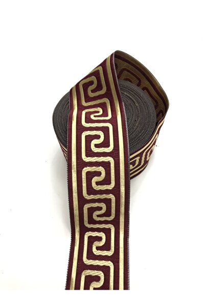 Hobigram Burgundy Patterned Printed Ribbon 4.5 cm – Special Design, Accessory, Quality Production, Eye-Catching Style