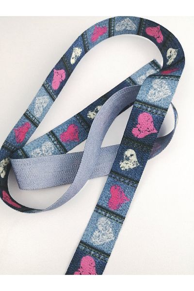 Hobigram Κορδέλα Grosgrain με μοτίβο καρδιάς – Προσαρμοσμένο σχέδιο, αξεσουάρ, ποιοτική παραγωγή, λαμπερό στυλ – Κορδέλα –