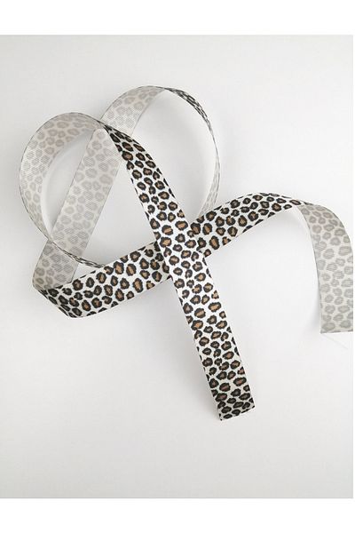 Hobigram ليوبارد منقوشة Grosgrain الشريط