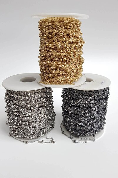 Hobigram Top Metalli Pirinç Zincir (1 Mt ) – El Işi Malzemesi, Şık Tasarım, K...