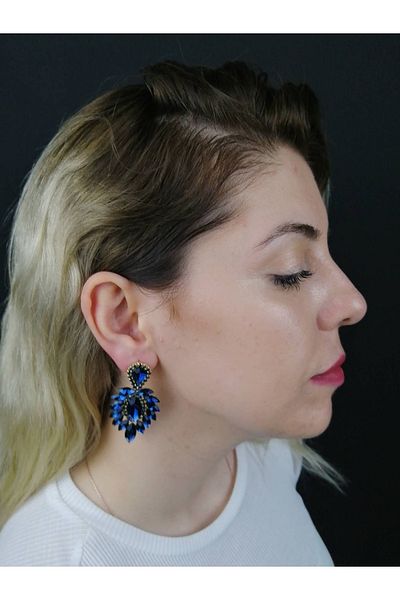 Hobigram Γυναικεία σκουλαρίκια Navy Blue – Ειδικό σχέδιο, Αξεσουάρ, Ποιοτική Παραγωγή, Στυλ που τραβάει τα βλέμματα – Διακοσμητική λωρίδα – D
