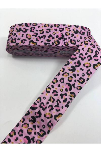 Hobigram Κορδέλα Grosgrain με ροζ λεοπάρ σχέδιο – Προσαρμοσμένο σχέδιο, αξεσουάρ, ποιοτική παραγωγή, εντυπωσιακό στυλ – Ku