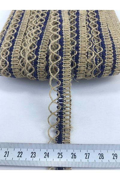 Hobigram شريط زخرفي من الخوص باللون الأزرق الداكن - 5 أمتار، حافة التعبئة والتغليف والديكور