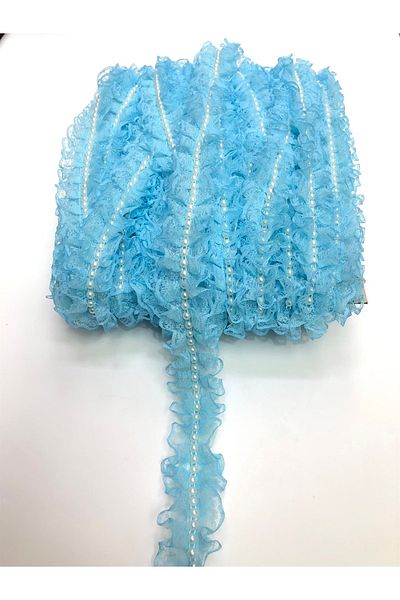 Hobigram Volană din dantelă de perle 3 4 Cm Fk 1006 – Panglică decorativă, Design șic, Accesoriu pentru femei – Panglică decorativă