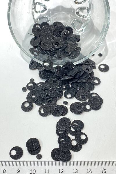 Hobigram حقيبة وبوت أسود لامع مقاس 10 ملم – خرز، تصميم أنيق، إكسسوار نسائي – خرز