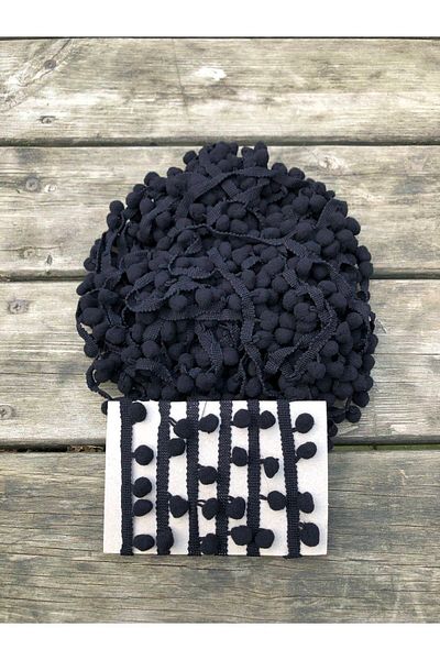 Hobigram Black Stripe Pompom 5 Yards – Ειδικό Σχέδιο, Αξεσουάρ, Ποιοτική Παραγωγή, Εντυπωσιακό Στιλ – Διακοσμητικό Σ