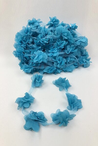 Hobigram Διακοσμητική Κορδέλα Τιρκουάζ Χρώμα Κοπή με λέιζερ Τούλι Λουλούδια –...