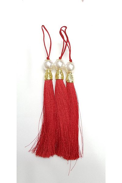 Hobigram Ciucuri cu margele rosii 12 Cm 1 bucata - Design special, Accesoriu, Producție de calitate, Stil atrăgător - De