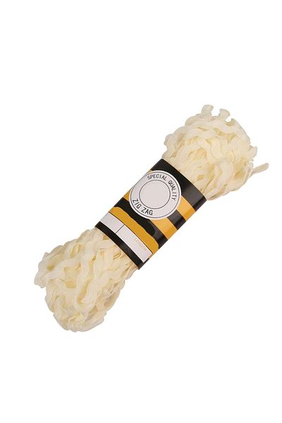 Hobigram Cream Water Stone Zigzag 50 Meters – Διακοσμητική Κορδέλα, Κομψό Σχέδιο, Γυναικείο Αξεσουάρ – Διακοσμητική Κορδέλα