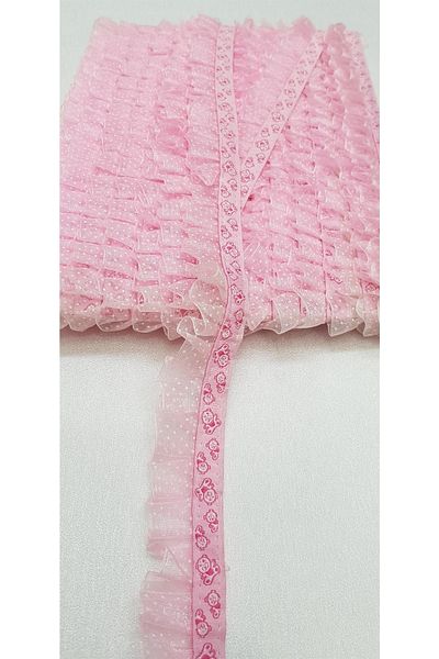 Hobigram Pink Organza Water Stone Ruffle -fk-1025 – Ειδικό σχέδιο, αξεσουάρ, ποιοτική παραγωγή, λαμπερό στυλ –