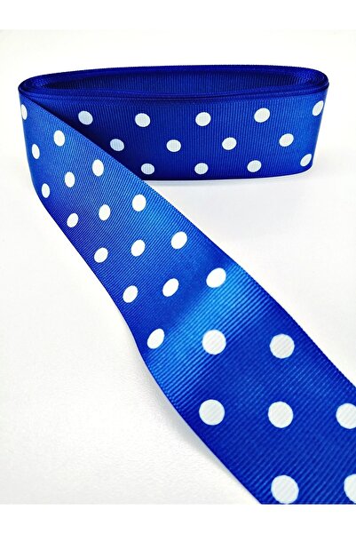 Hobigram Сакс Синя Пунктирована Грогрен Стрічка 4 см 1 метр – Стрічка, Стильний Дизайн, Жіночий Аксесуар – Стрічка