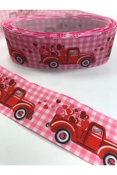 Hobigram Ροζ καρό κόκκινο τρόλεϊ Grosgrain κορδέλα – Κορδέλα, κομψό σχέδιο, γυναικείο αξεσουάρ – κορδέλα