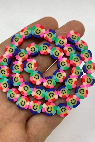 Hobigram Πολύχρωμες χάντρες Fimo Smiling Face – Ειδικό σχέδιο, Αξεσουάρ, Ποιοτική Παραγωγή, Στυλ που τραβάει τα βλέμματα – Χάντρες
