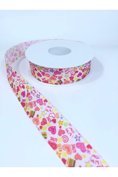 Hobigram Ροζ φούξια μεγάλη μικρή καρδιά με μοτίβο Grosgrain κορδέλα – κορδέλα, κομψό σχέδιο, γυναικείο αξεσουάρ