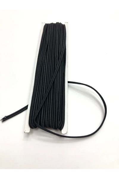 Hobigram Μαύρο διπλής σειράς Baby Rubber 0,5 Cm 1 M Las1001 – Διακοσμητική κορδέλα, κομψό σχέδιο, γυναικείο αξεσουάρ