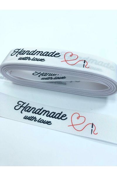 Hobigram Hanmade With Love Patterned Grosgrain Ribbon – Κορδέλα, Κομψό Σχέδιο, Γυναικείο Αξεσουάρ – Κορδέλα