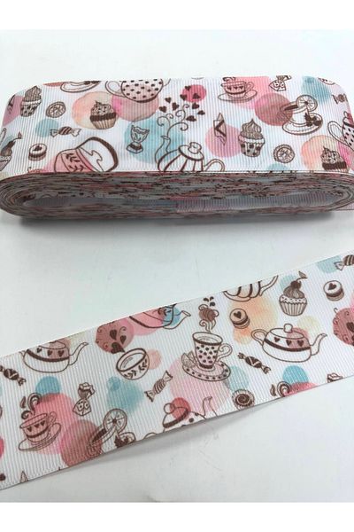Hobigram Μπλε ροζ καφέ μοτίβο Grosgrain κορδέλα – Προσαρμοσμένο σχέδιο, αξεσουάρ, ποιοτική παραγωγή, εντυπωσιακό στυλ