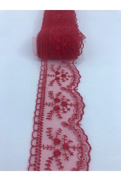Hobigram دانتيل منقوش بالزهور الحمراء – تصميم خاص، إكسسوار، إنتاج عالي الجودة، طراز مثير للنظر – ديكور