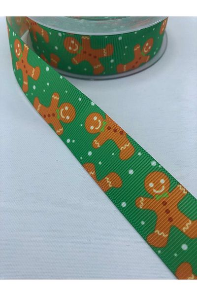 Hobigram Κορδέλα Grosgrain με μοτίβο πράσινων μπισκότων – Προσαρμοσμένο σχέδιο, αξεσουάρ, ποιοτική παραγωγή, εντυπωσιακό στυλ